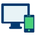 Icono de una computadora y un teléfono móvil